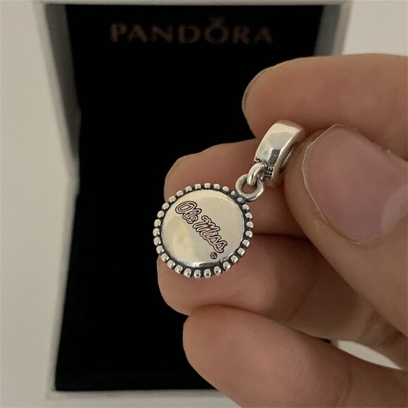 ✨🔥Pandora College Ole Miss Rebels Dangle Charm S925 Sterling silver - Picture 3 of 5
